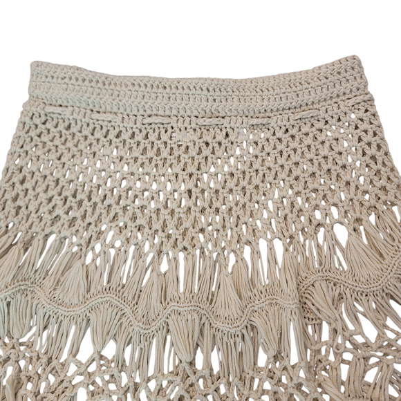 Summer Boho Crochet Mini Skirt Swimsuit Cover Women's Size 8 - Picture 10 of 14